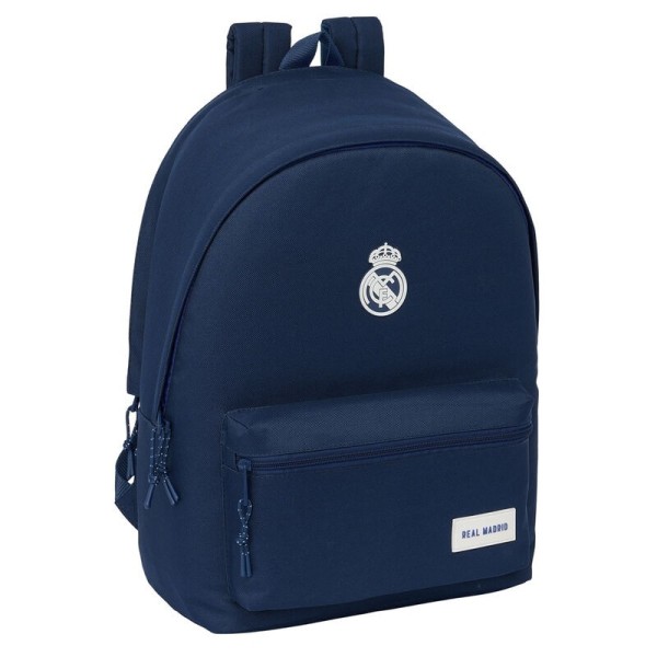 Mochila Doble Para Portatil 15,6"+Usb Real Madrid Chica Marino 31x18x44cm