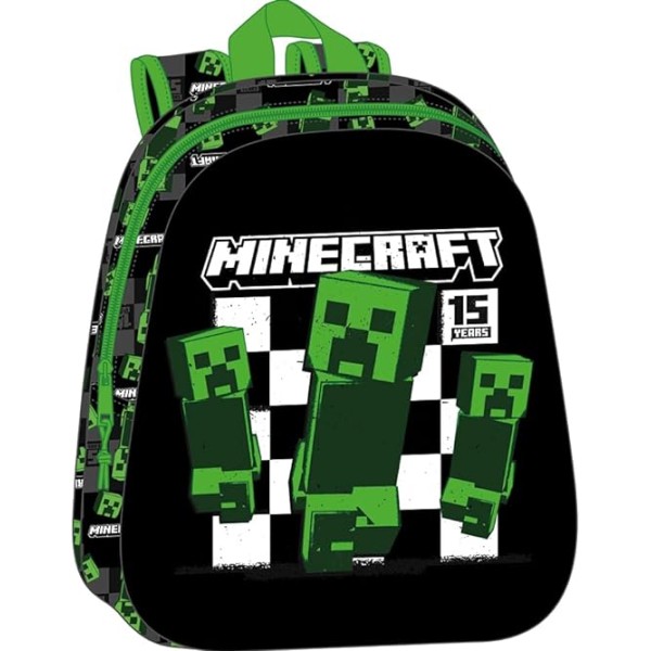 Mochila 3D Minecraft 27X10X33 Cm