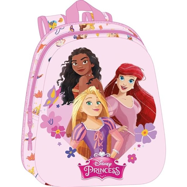 Mochila 3D Princesas Disney 27X10X33 Cm