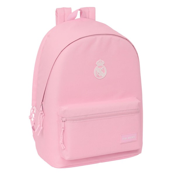 Mochila Doble Para Portatil 15,6"+Usb Real Madrid Chica Rosa 31x18x44cm