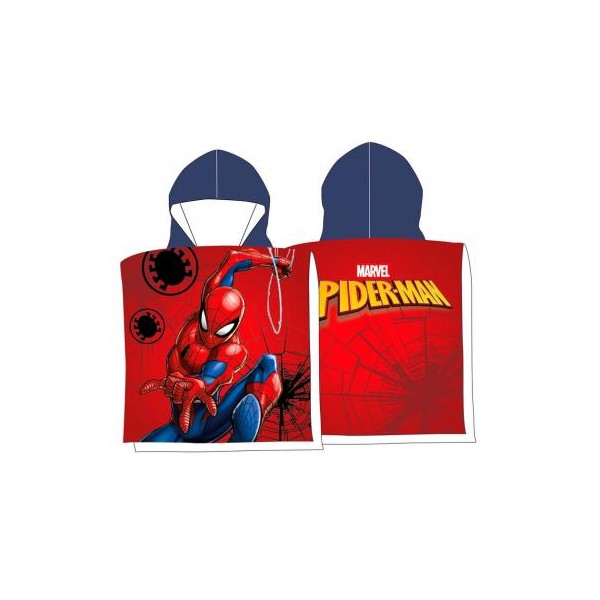 Poncho Toalla Spiderman Marvel Microfibra 50x100cm.