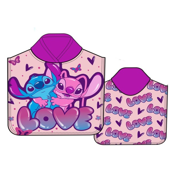 Poncho Toalla Stitch Disney Microfibra 50x100cm.