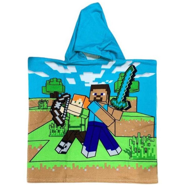 Poncho Playa Microfibra 50x100cm Minecraft