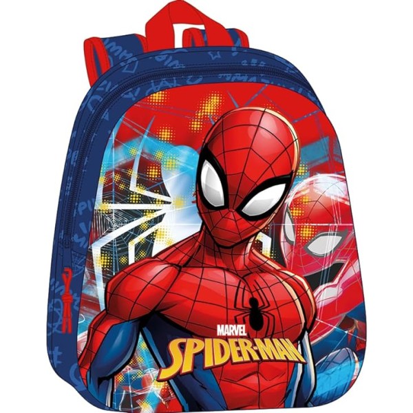 Mochila 3D Spiderman Marvel 27x10x33cm.