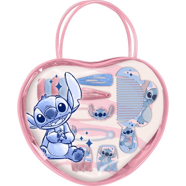 Bolso Corazon Accesorios Pelo Stitch Disney 20x25cm.