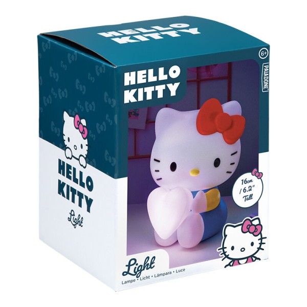 Lámpara 3d paladone hello kitty con corazón 16 cm