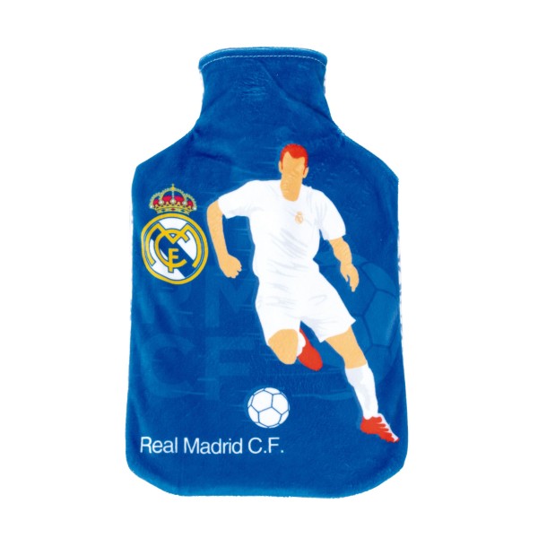 BOTELLA DE AGUA CALIENTE CON FUNDA TEXTIL DE REAL MADRID CF