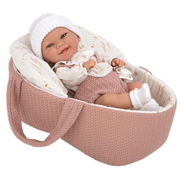 Muñeca Elegance 33 Cm Babyto Rosa C/Capazo (Cuerpo Vinyl Sexo Niña) C/Bolsa