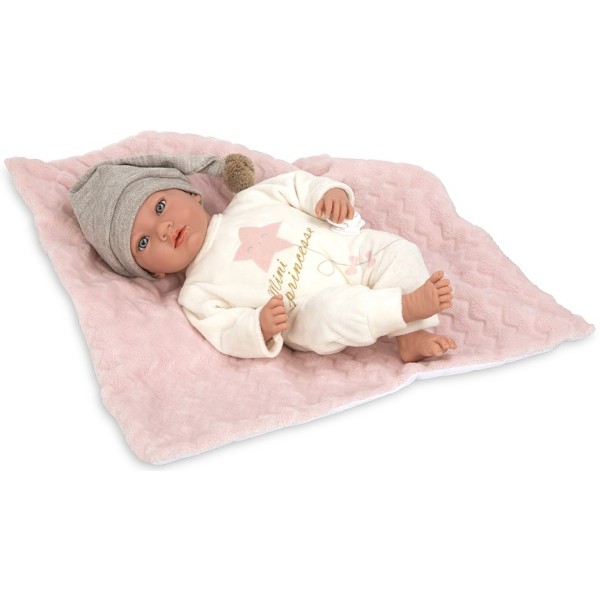 Muñeca Elegance 40 Cm Aria Rosa C/Manta (Muñeco De Peso)