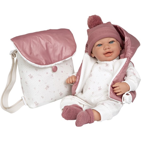 Muñeca Elegance 45 Cm Adi Rosa C/Mochila (Muñeco De Peso)