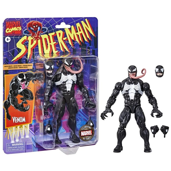 Figura hasbro marvel comics 85 years retro spider - man venom