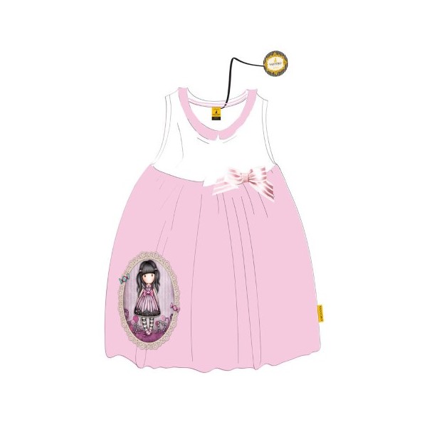 Vestido Gorjuss Blanco Rosa T.14