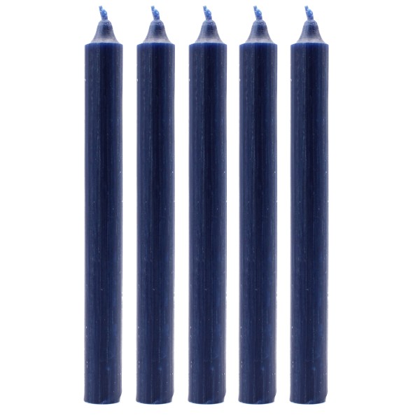 Velas a granel de color sólido - Azul marino rústico - Paquete de 10