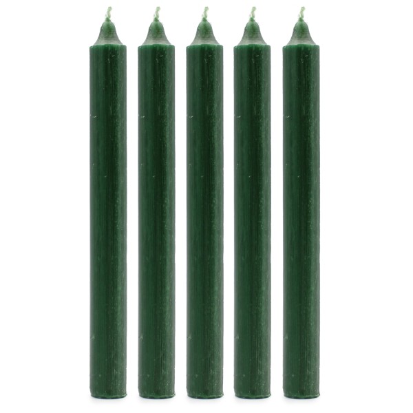 Juego de Velas de Mesa de Color Sólido - Pack de 21 - Verde Acebo Rústico