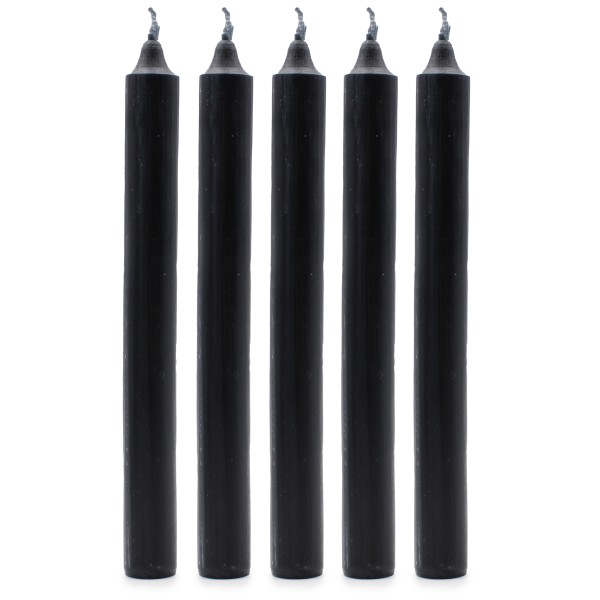 Juego de Velas de Mesa de Color Sólido - Pack de 21 - Negro Rústico