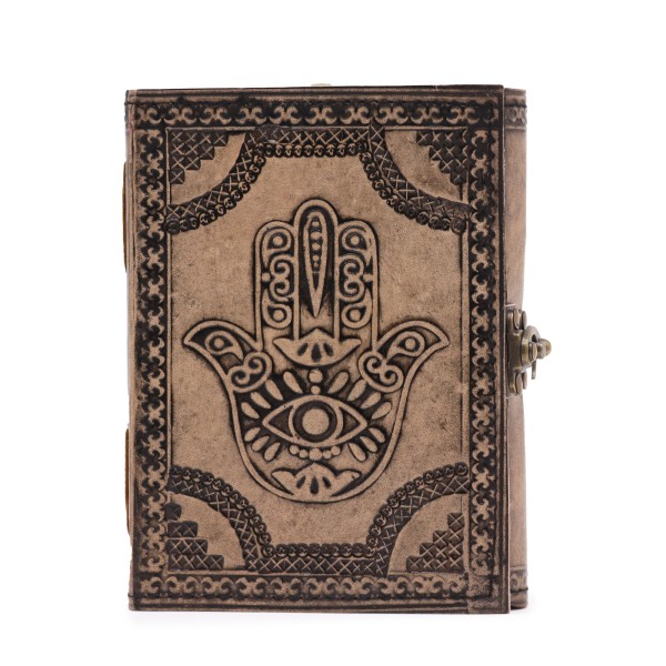 Cuaderno Esotérico Hamsa - Vintage con Borde de Costura