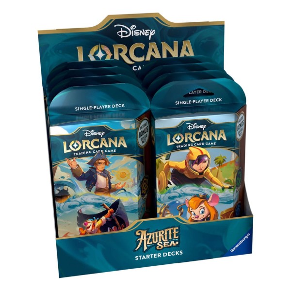 Juego de cartas disney lorcana tcg azurite sea starter deck 8 unidades inglés