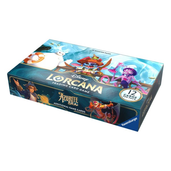 Juego de cartas disney lorcana tcg azurite sea caja de sobres expositor 24 unidades inglés