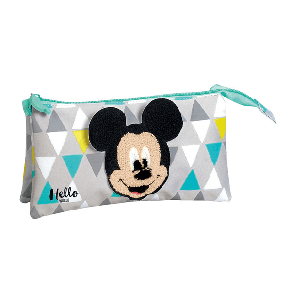 Portatodo Triple Hello Mickey Disney 12x22x7cm.