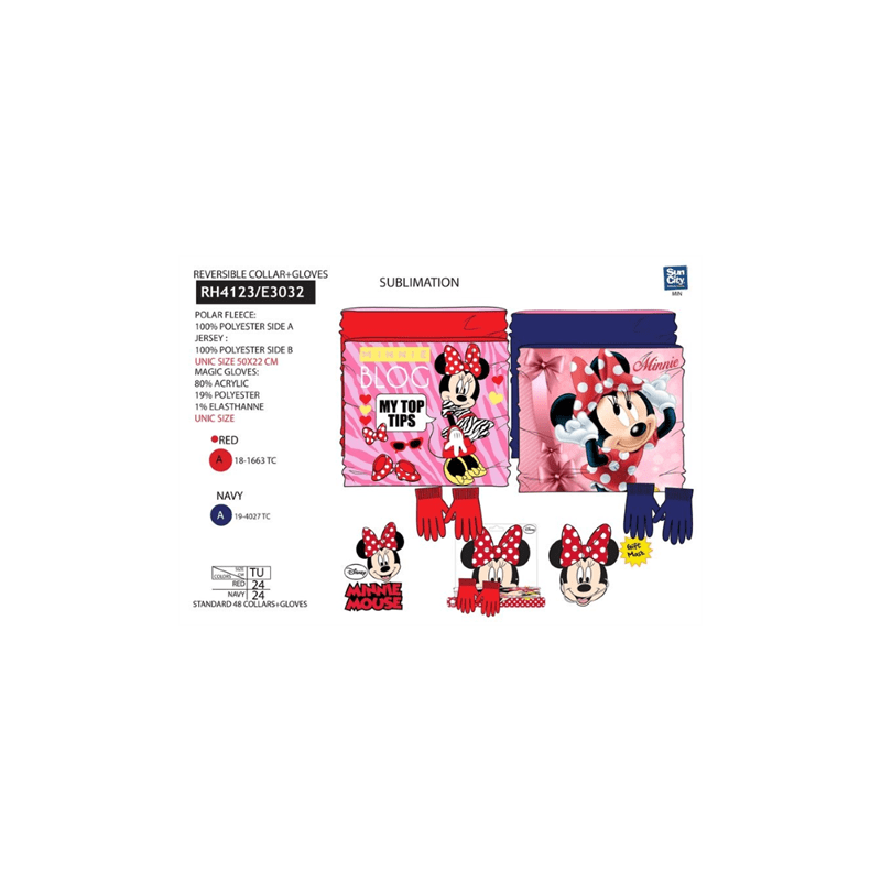 Conjunto Bufanda Guantes Minnie Disney Polar