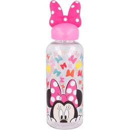 Botella Reutlizable De PlÃ¡stico Minnie Disney Con TapÃ³n De Figurita 3d 560Ml