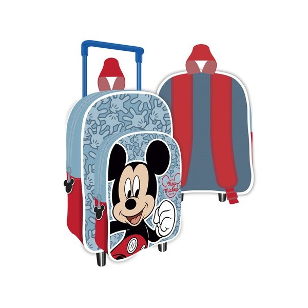 Mochila C/Carro Infantil Mickey Disney 24x36x12cm.