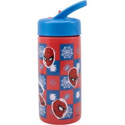 Botella De Agua Deportiva Spiderman Marvel Con Pajita y Asa Incorporada 410 ml