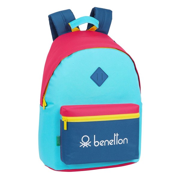 Mochila Benetton Para Portatil Colorines 33x15x42cm.