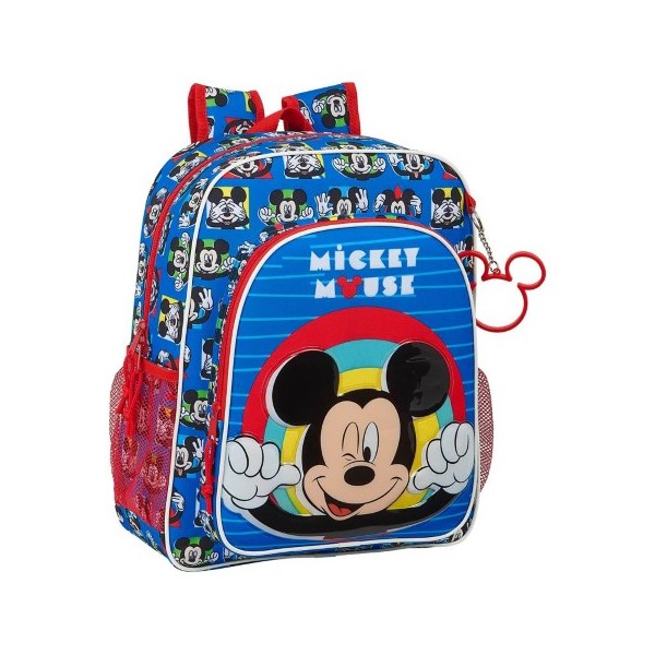 Mochila Junior Mickey Disney Adaptable 32x12x38cm.